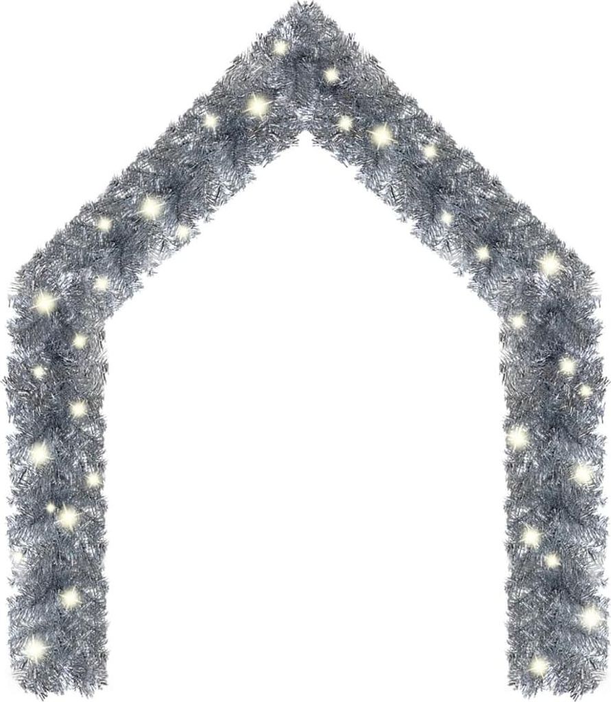 vidaXL Weihnachtsgirlande mit LED 10 m Silbern