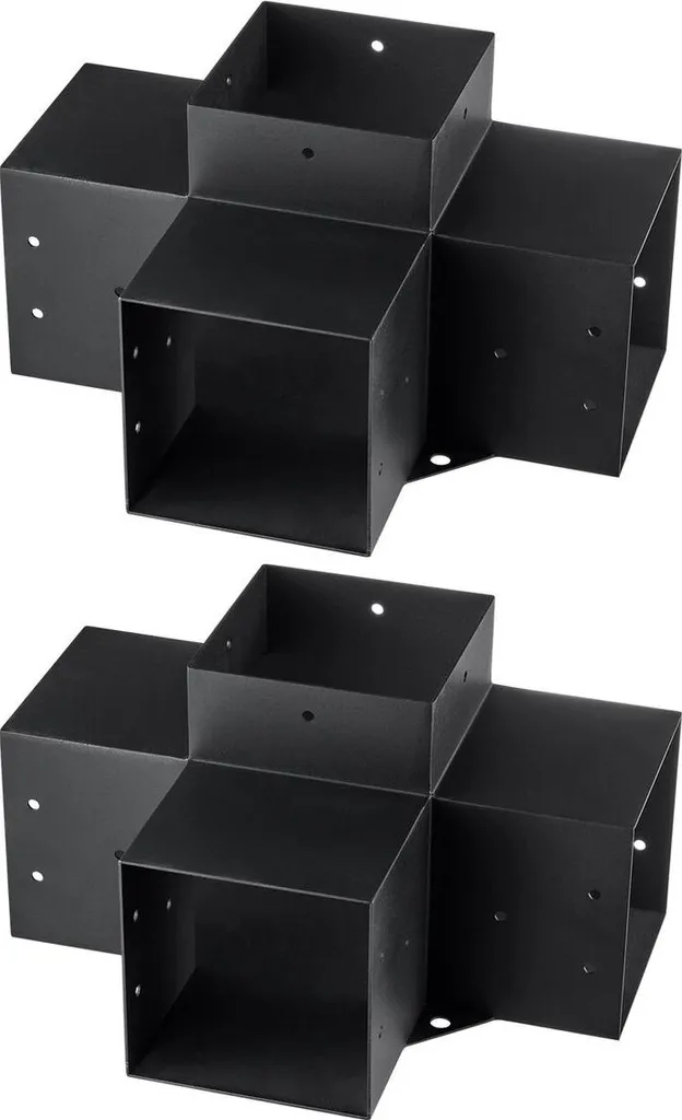 Supports d'angle pour pergola 6x6 pouces en acier noir - Lot de 2 pcs