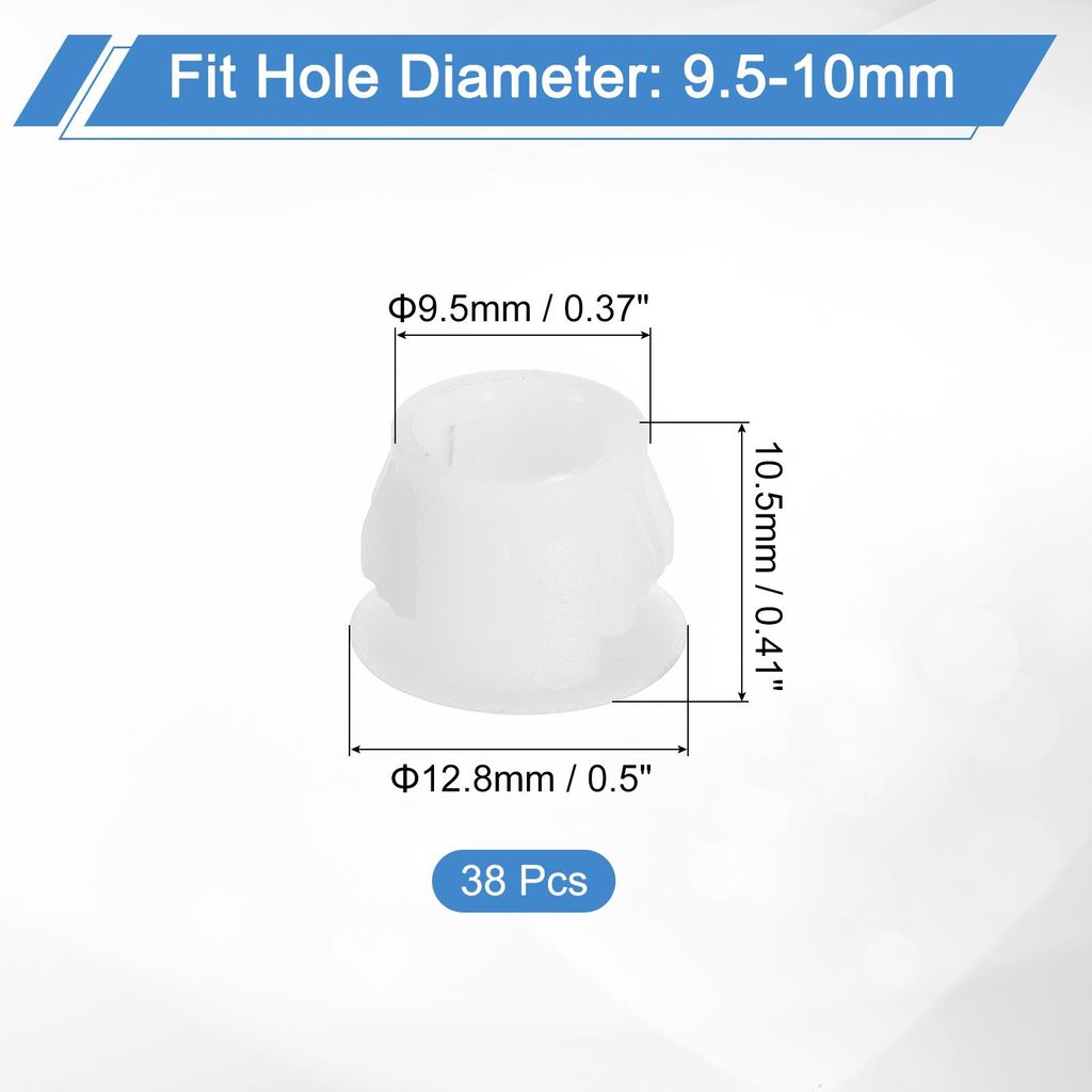 38 Stš¹ck 10mm (3/8") Abdeckkappen fš¹r Bohrl?cher, Nylon Blindstopfen Abdeckstopfen Wei?, runde Schnappverschluss Bohrungen fš¹r Bohrl?cher ...