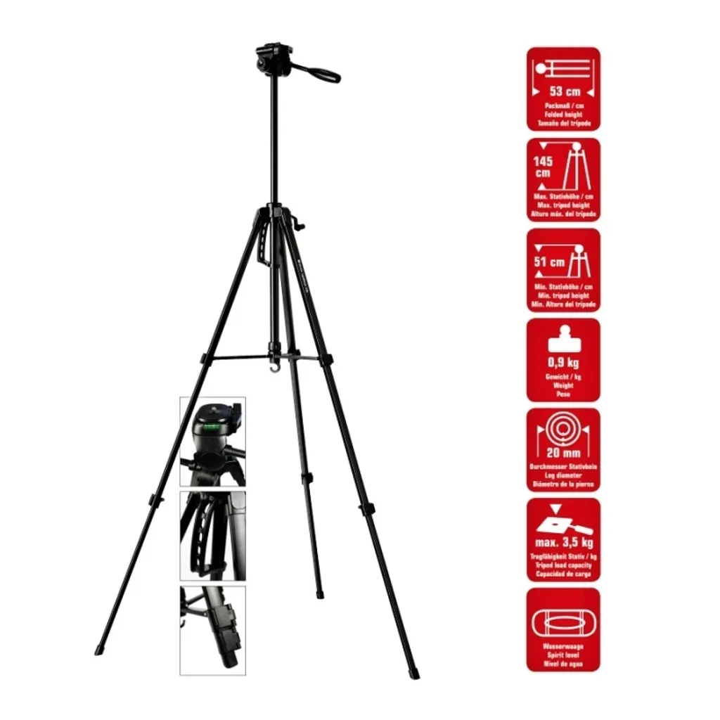 Treppiede Braun LW 145S Nero | 900g | Supporto Reflex e Mirrorless