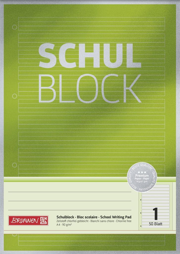 BRUNNEN 1052601 Schulblock Premium A4 Lin. 1 Obrázek produktu 