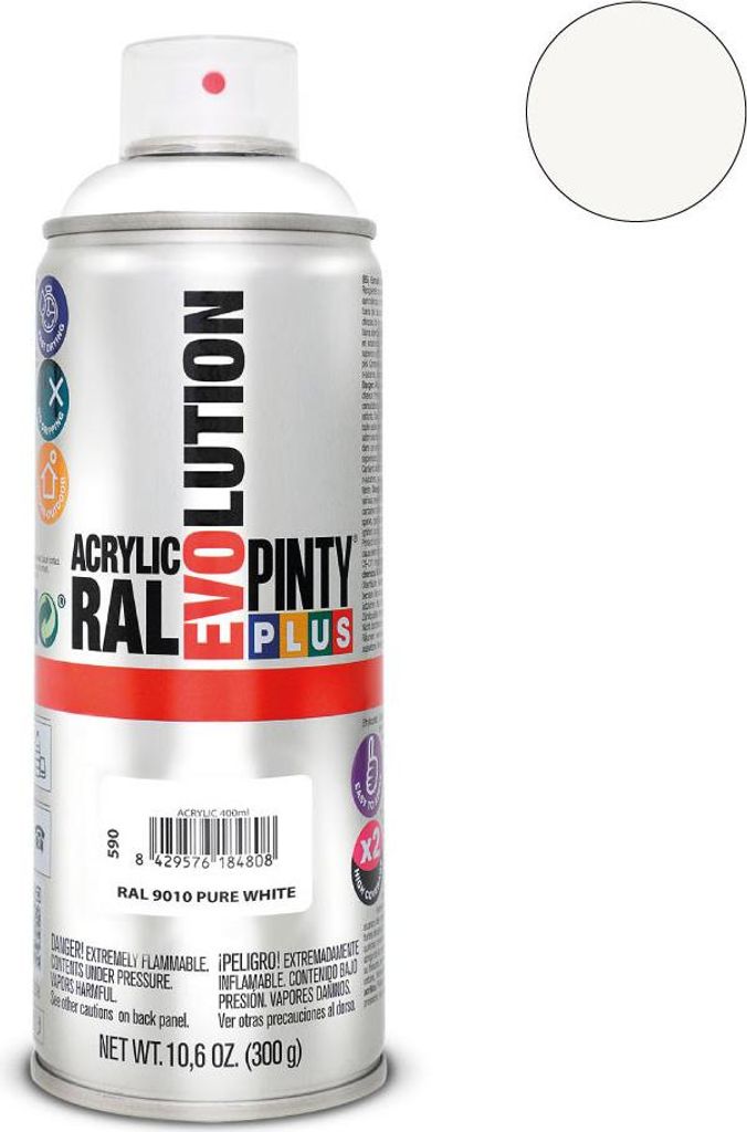 Peinture Aérosol Blanc Mat Ral 9010 Séchage Rapide, Image du produit 