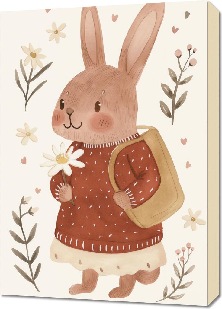 Bild 50x70cm Muster für Kinder, Mädchen und Jungen - Hase