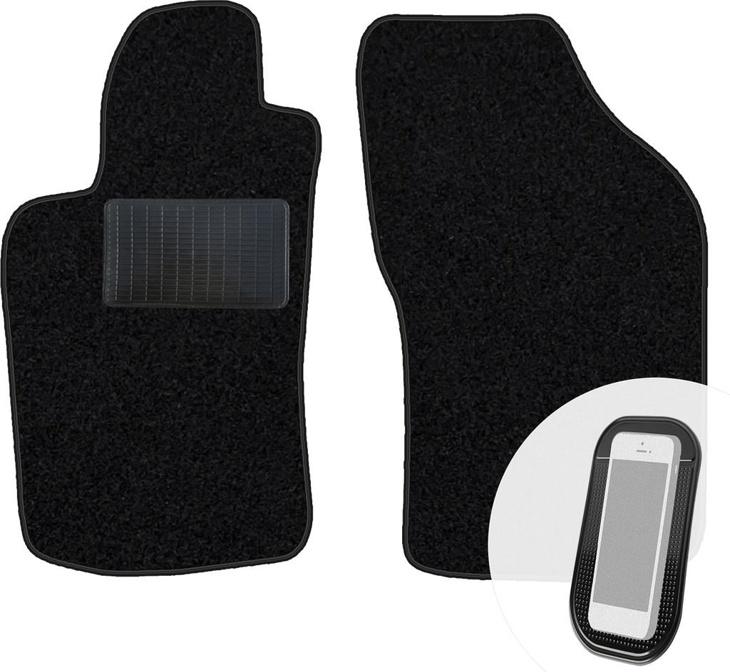 moto-MOLTICO Vorne Fußmatten Auto Velours Autoteppiche Schwarz Automatten Set 2-teilig passend für Alfa Romeo GT, 147 2000-2010