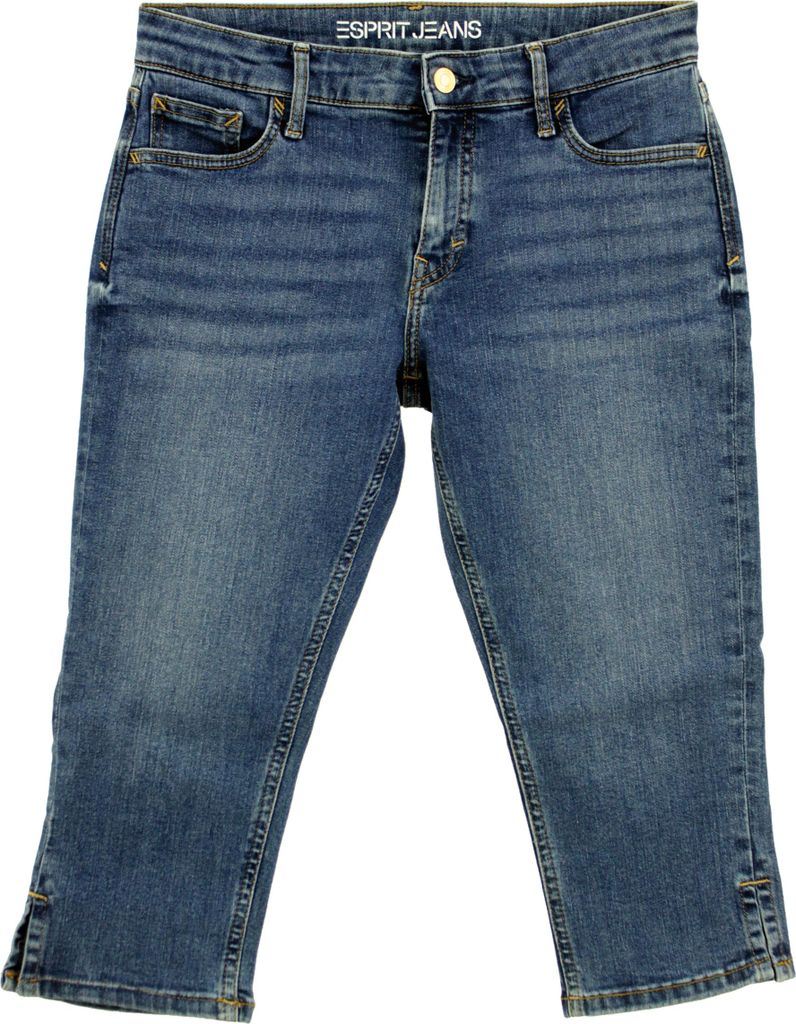 32973 Esprit, Medium Rise Capri, 3/4 Damen Jeans, Stretchdenim, blue used, W 26