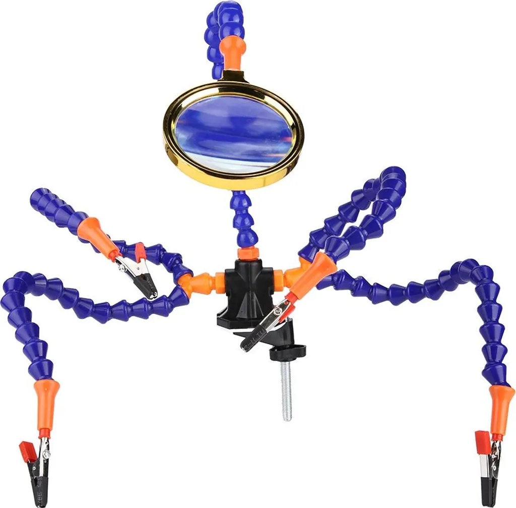 Support de soudure troisième main à 5 bras articulés et loupe de visée