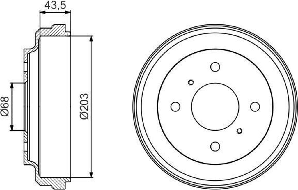 BOSCH 0 986 477 198 - OE 43200 95F0B Bremstrommel für Almera (B10), Almera II (N16), Primera (P11)