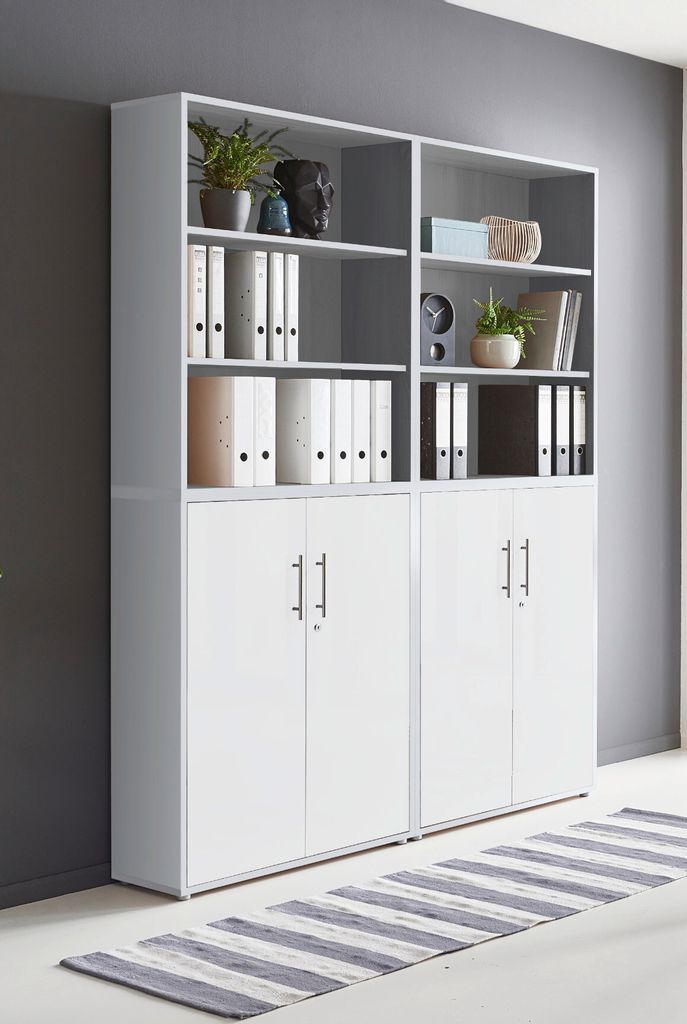 Aktenschrank TABOR 11 in lichtgrau / weiß matt, Produktbild 