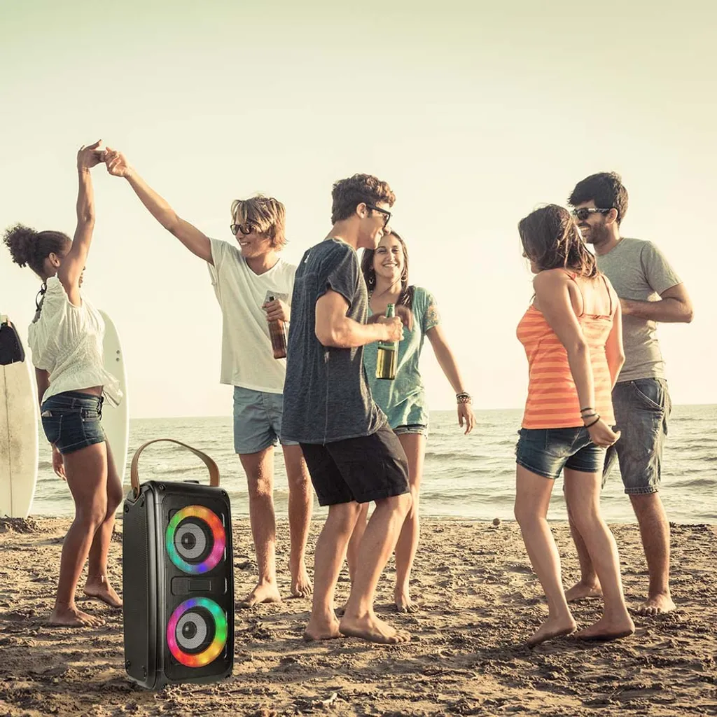 Enceinte Bluetooth 20W portable : fini le son faible avec ce haut-parleur LED