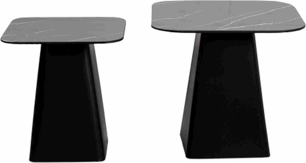 Satztisch >Lissi< (2er-Set) in schwarz, Metall - 50x46x50cm (BxHxT)