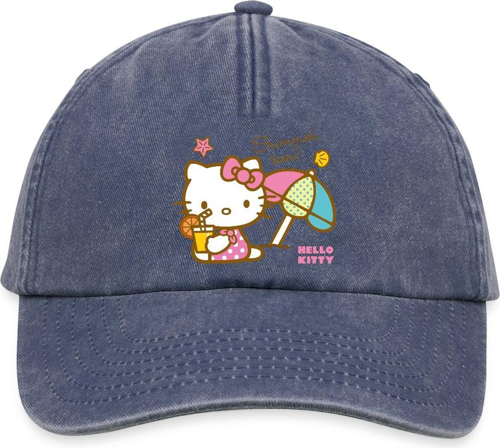 Spreadshirt Hello Kitty Am Strand Summer Sun Vintage Cap, One size, Vintage Denim