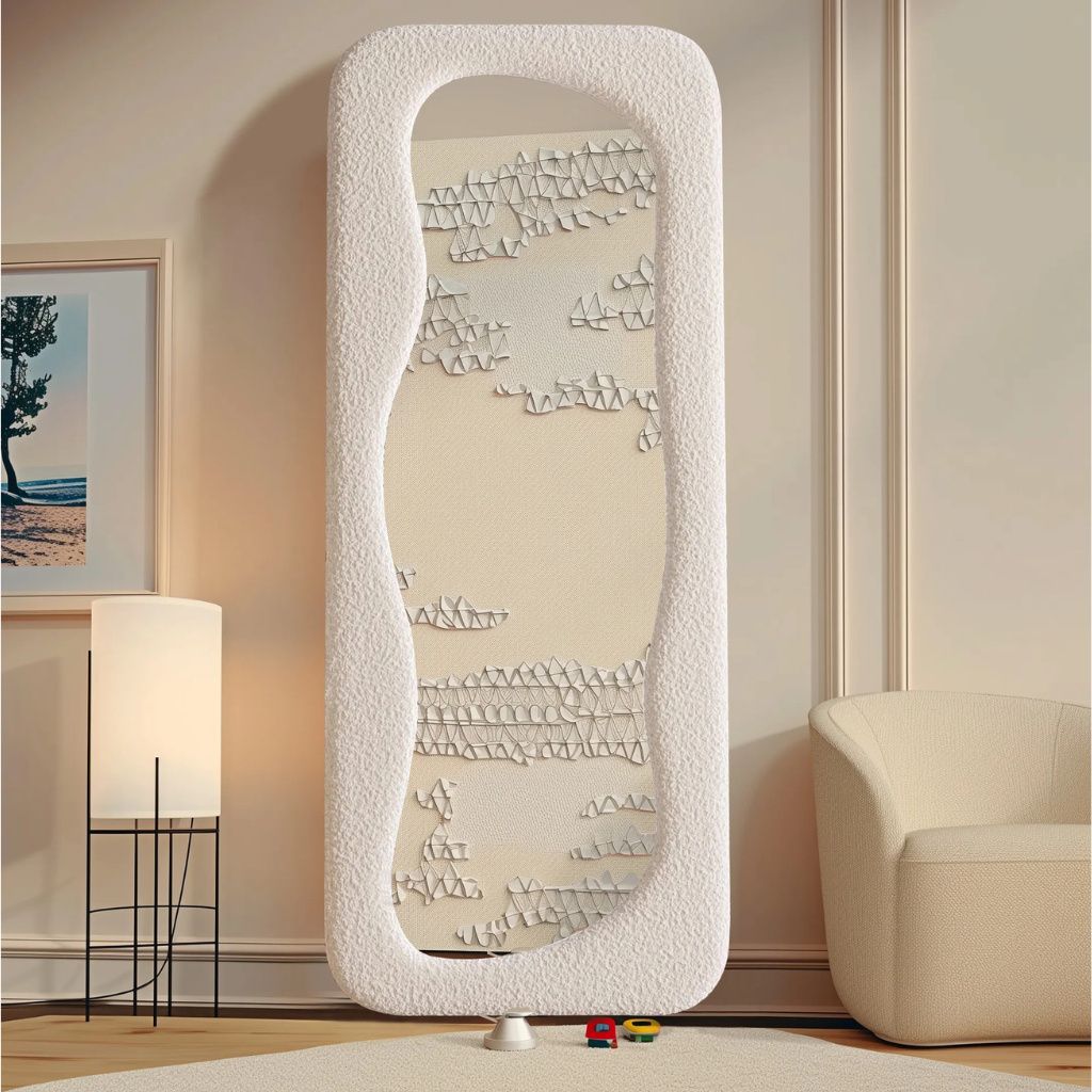 SensaHome čalúnené stojace zrkadlo Curvy - asymetrické Obrázok produktu 4