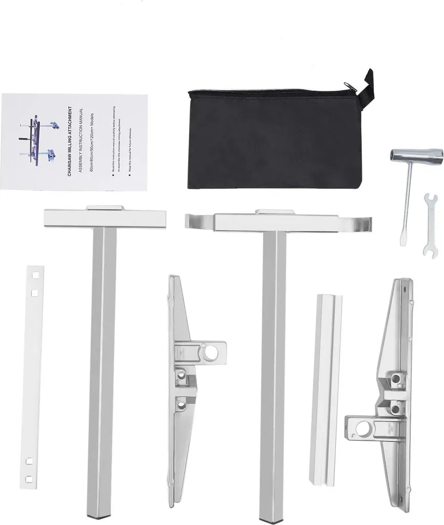 Segheria a catena mobile - Guida per il taglio delle tavole regolabile - Lega di alluminio - Larghezza massima della tavola 60 cm - Spessore di taglio 1.27-33 cm - Per barre da 35 5-33 cm - Per il taglio di tavole da 35 cm. Larghezza tavola 60 cm - Spessore di taglio 1,27-33 cm - Per barra da 35,5-61 cm - 10