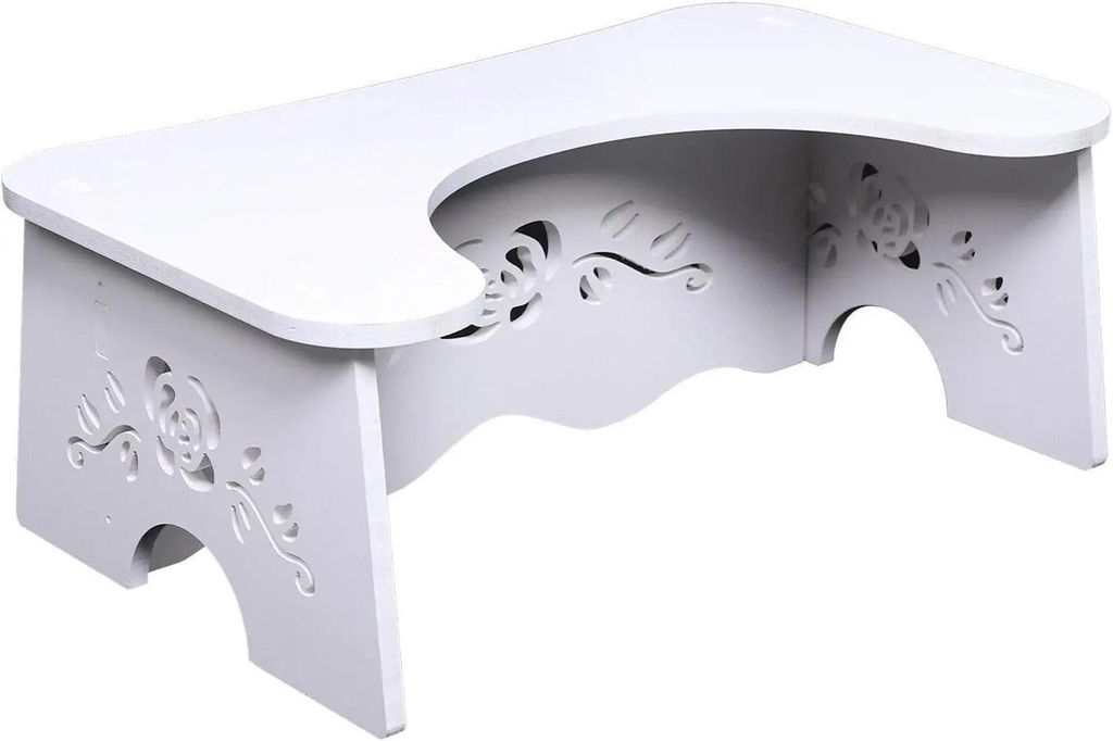 Portabler Toilettenhocker - WC Fußstütze - 35° ergonomische Hockposition - Rutschfest - Holz - 47x27,5x17,5 cm gegen Hämorrhoiden und Verstopfung