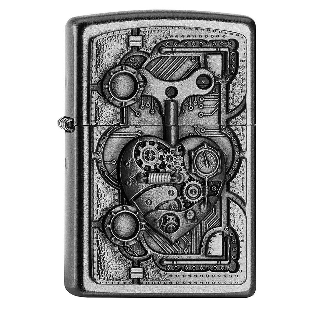 Accendino antivento Zippo SteampunkHeart in ottone effetto Immagine del prodotto 