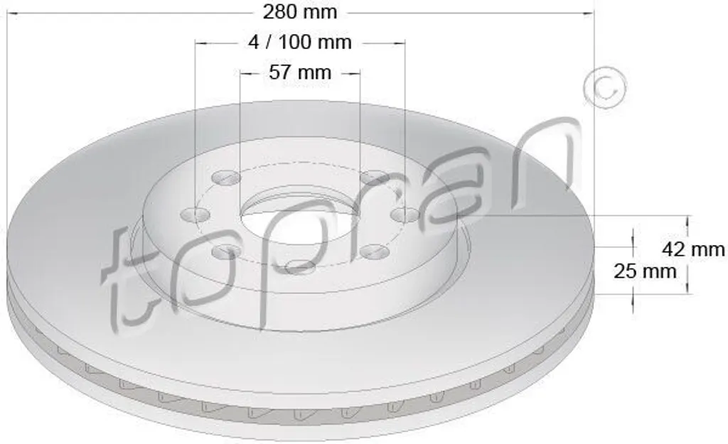Disque de frein TOPRAN haute durabilité pour Opel Combo et Meriva A
