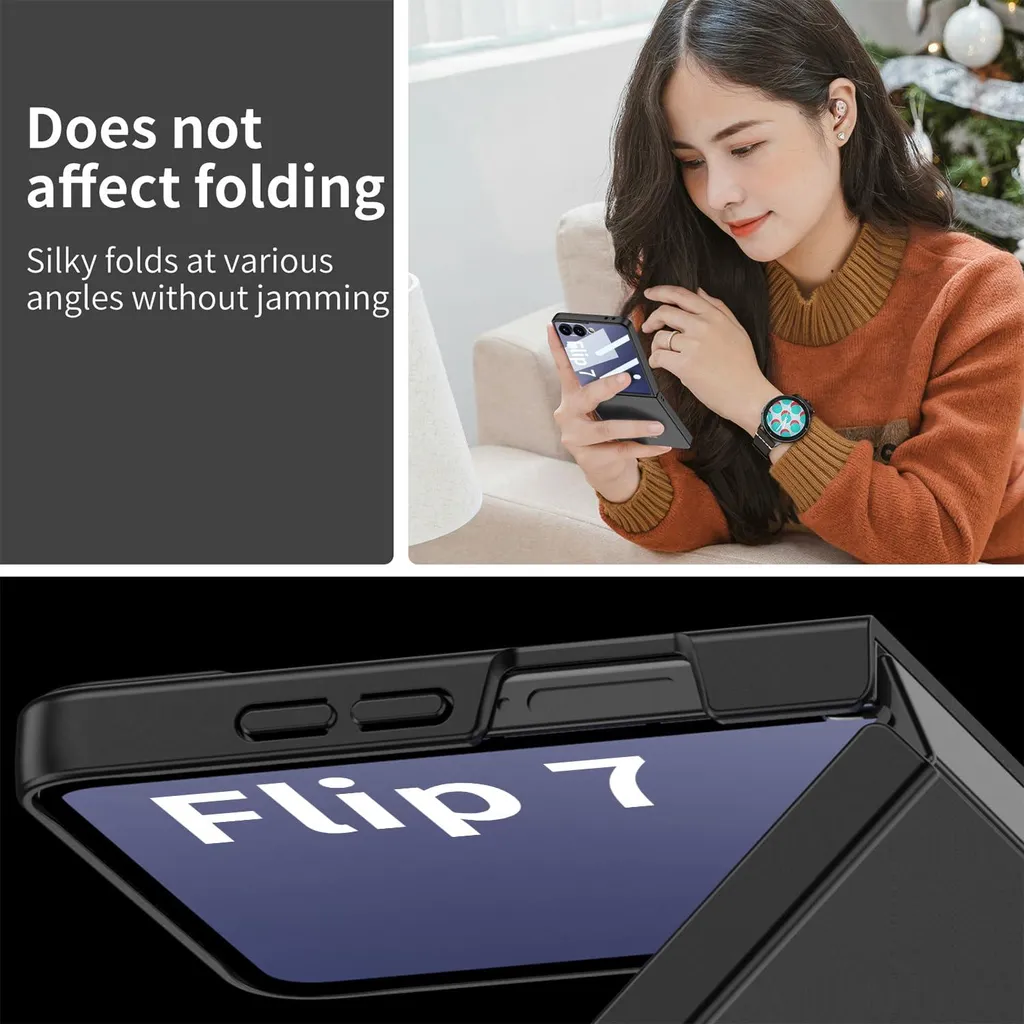 Custodia Samsung Z Flip 7 PC Rigido Argento con Film Protettivo - 7