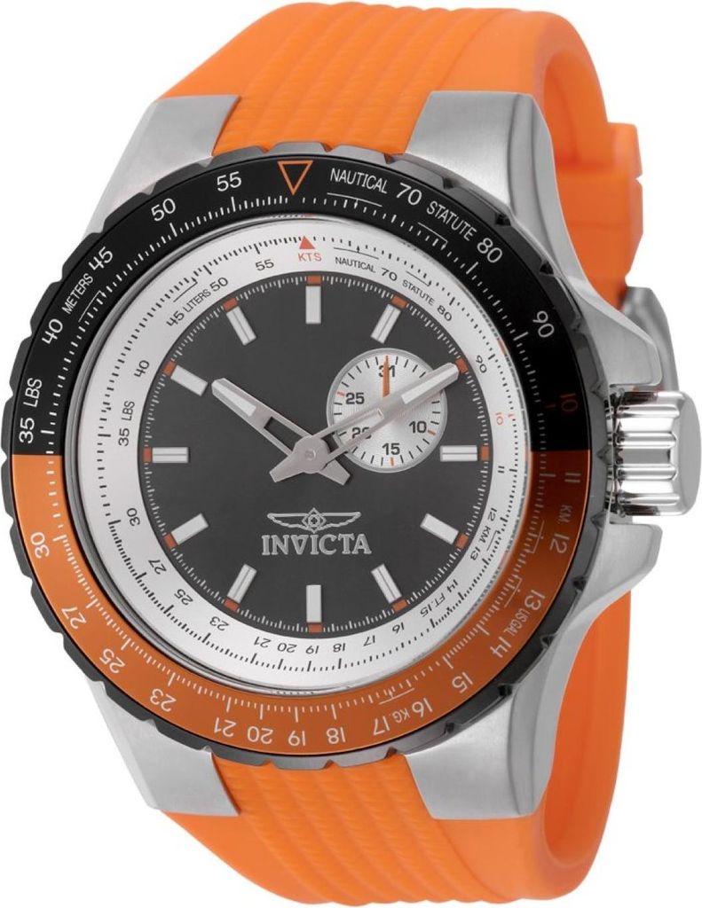Invicta Aviator 49721 Herren uhr - Wasserdicht - Analog - Quarzuhrwerk - Edelstahl mit grauen zifferblat - 50mm