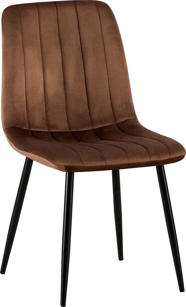 DELUKE Stuhl LENZ Samt - 88x45x53cm, braun, Metall Gestell | Stühle Esszimmerstühle Stuhl Esszimmer Esstisch Stühle Küchenstuhl