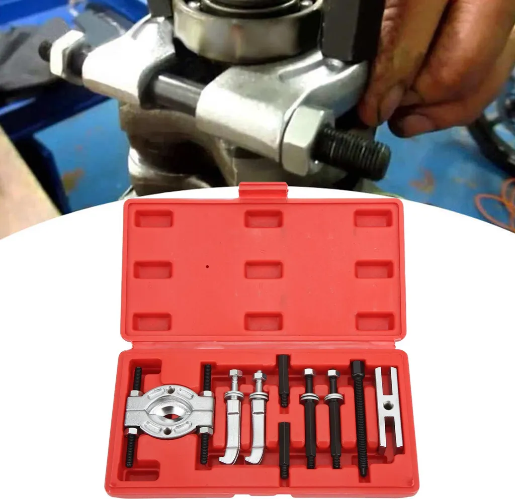 Kit d'extraction de roulements portable 9 pièces avec Séparateur Métal