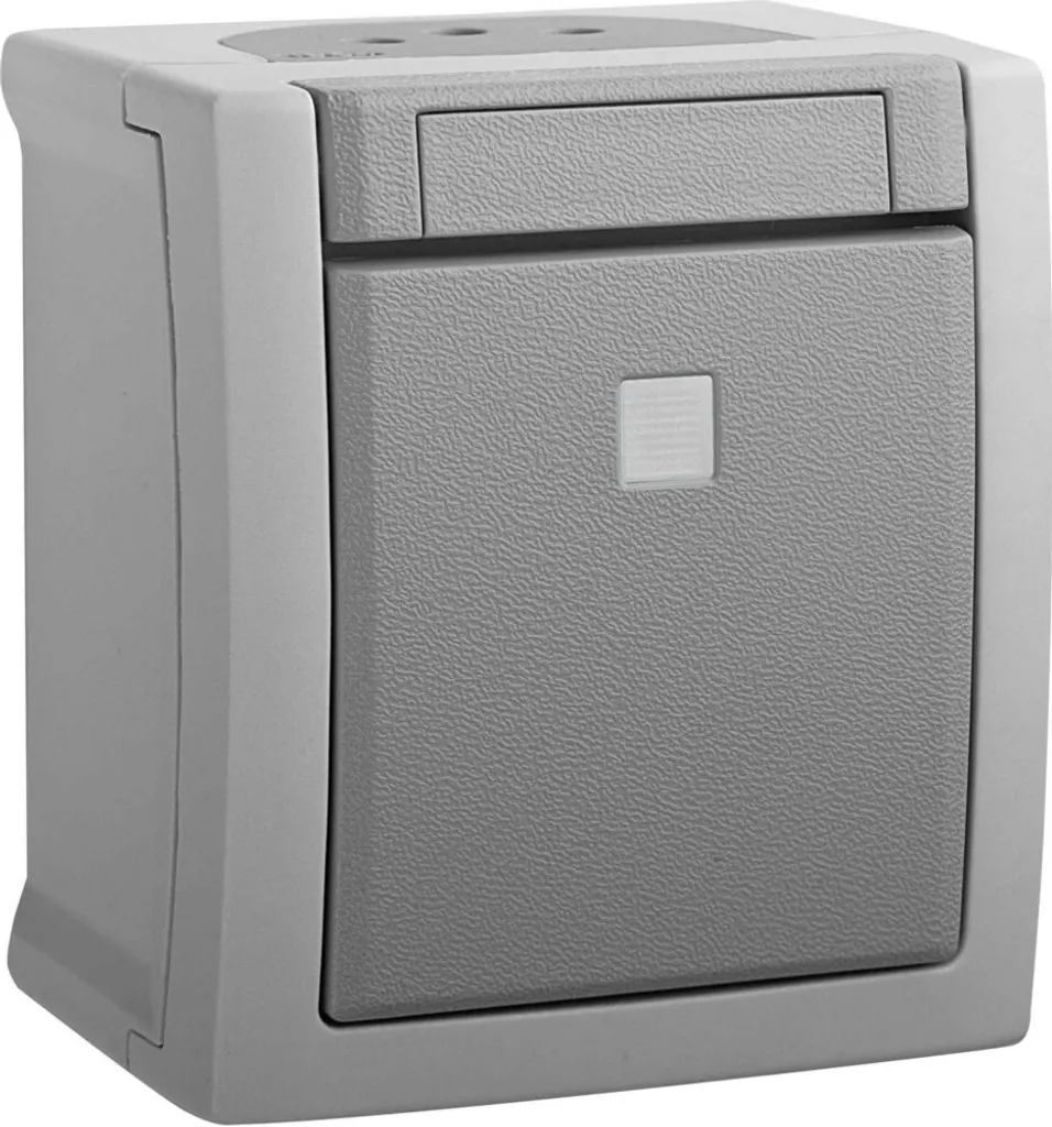 Bouton poussoir lumineux saillie IP54 90591014-DE pour circuit éclairage