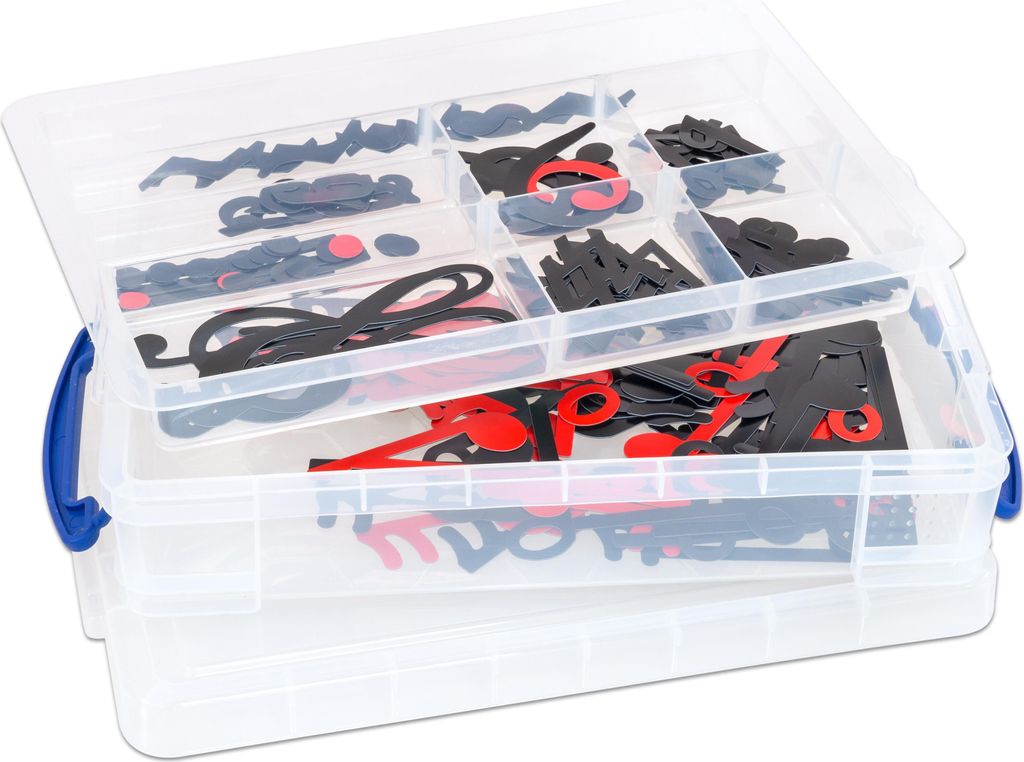 Betzold Magnetischer Notensatz, schwarz/rot, Aufbewahrungs-Behältnis: Kunststoffbox