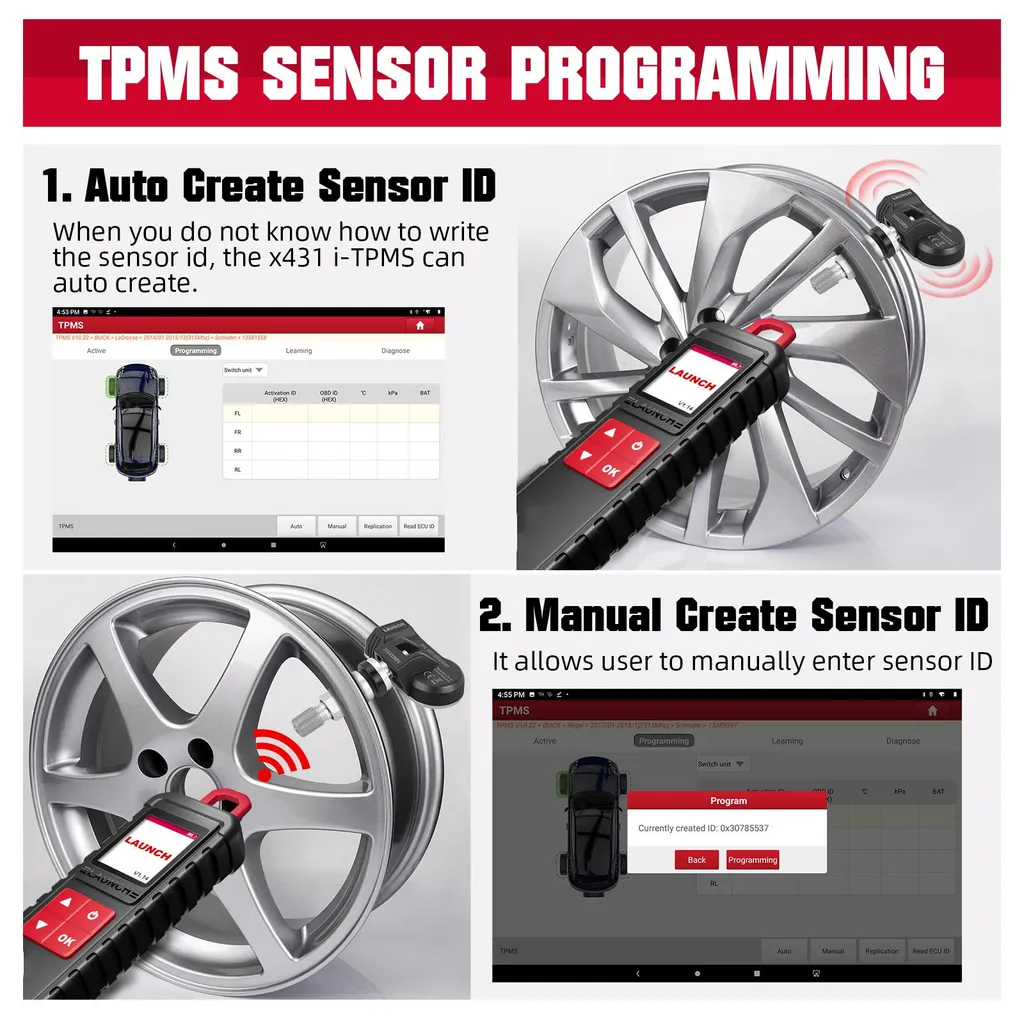 Scanner de Diagnostic i-TPMS pour Programmation Capteurs 315 et 433 MHz - 4