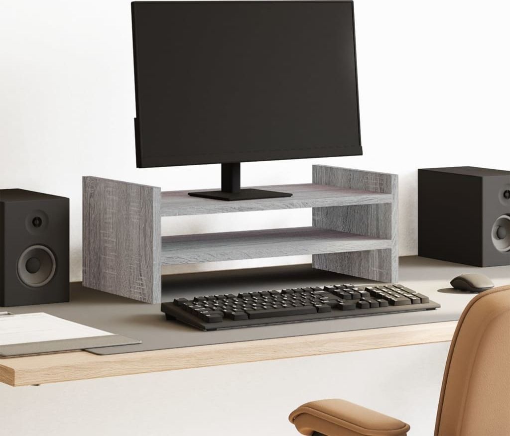 "2026 MODERNE"Bildschirmständer/Monitorständer - Modernes Notebookständer - Grau Sonoma 50x27x20cm Holzwerkstoff DE996698 - Computertische