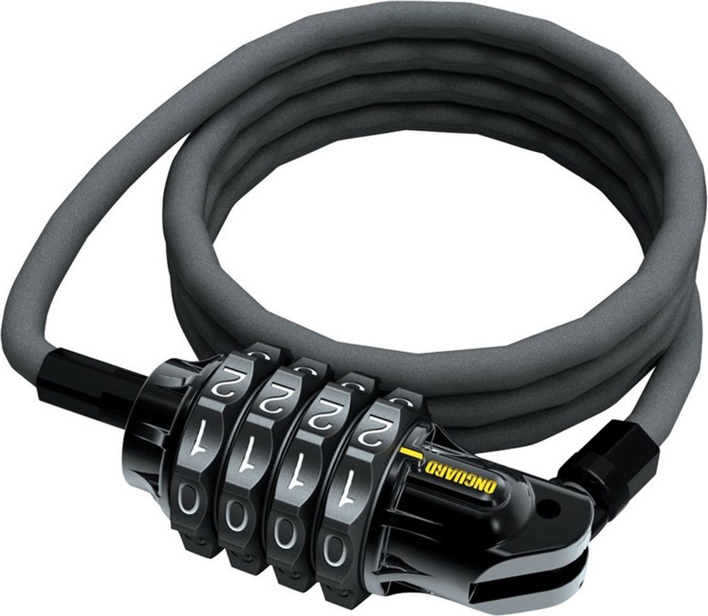 OnGuard 8062 Zahlen-Kabelschloss Terrier Combo 210cm, Ø 6mm, schwarz/gelb