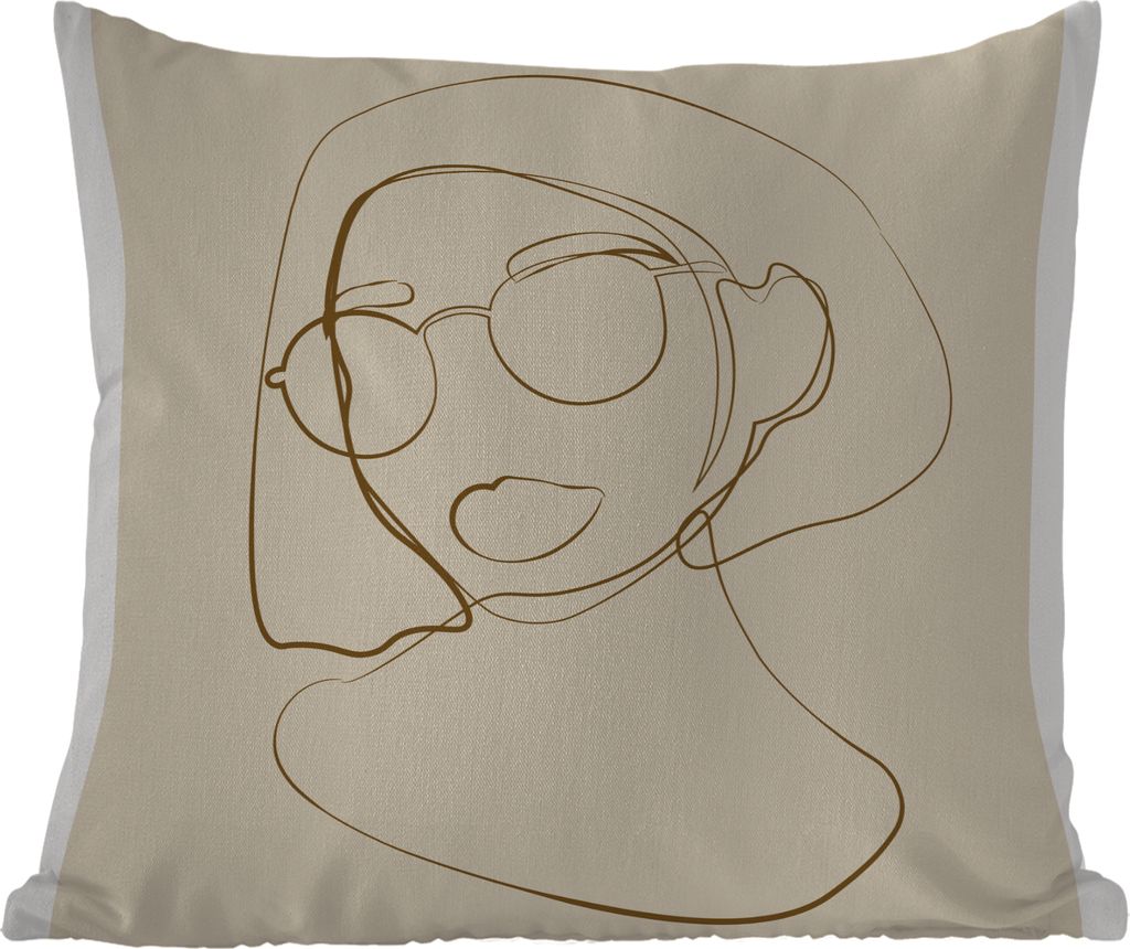 MuchoWow Outdoor Kissen - Frau - Linienkunst - Minimalismus - 40x40 cm - Wetterfest - Lounge Kissen - Kopfkissen - Interieur - Polster mit Bild
