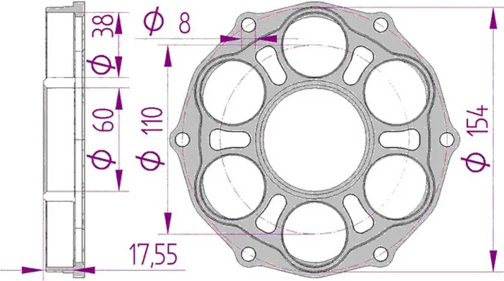 Support de pignon AFAM pour DUCATI PCD3 avec vis de fixation incluses - 6