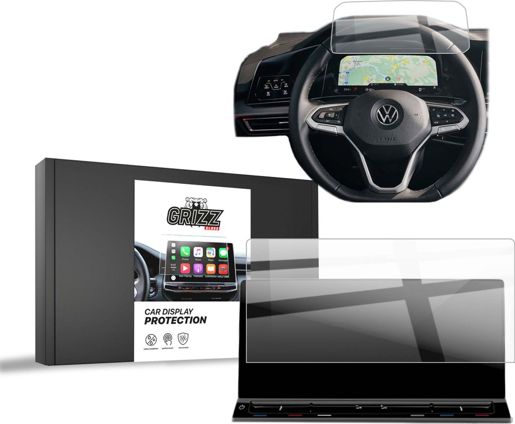 Keramische Autodisplayfolie 2in1 für Volkswagen Transporter T7 Discover Pro 10" (2024-2025), Grizz Protector