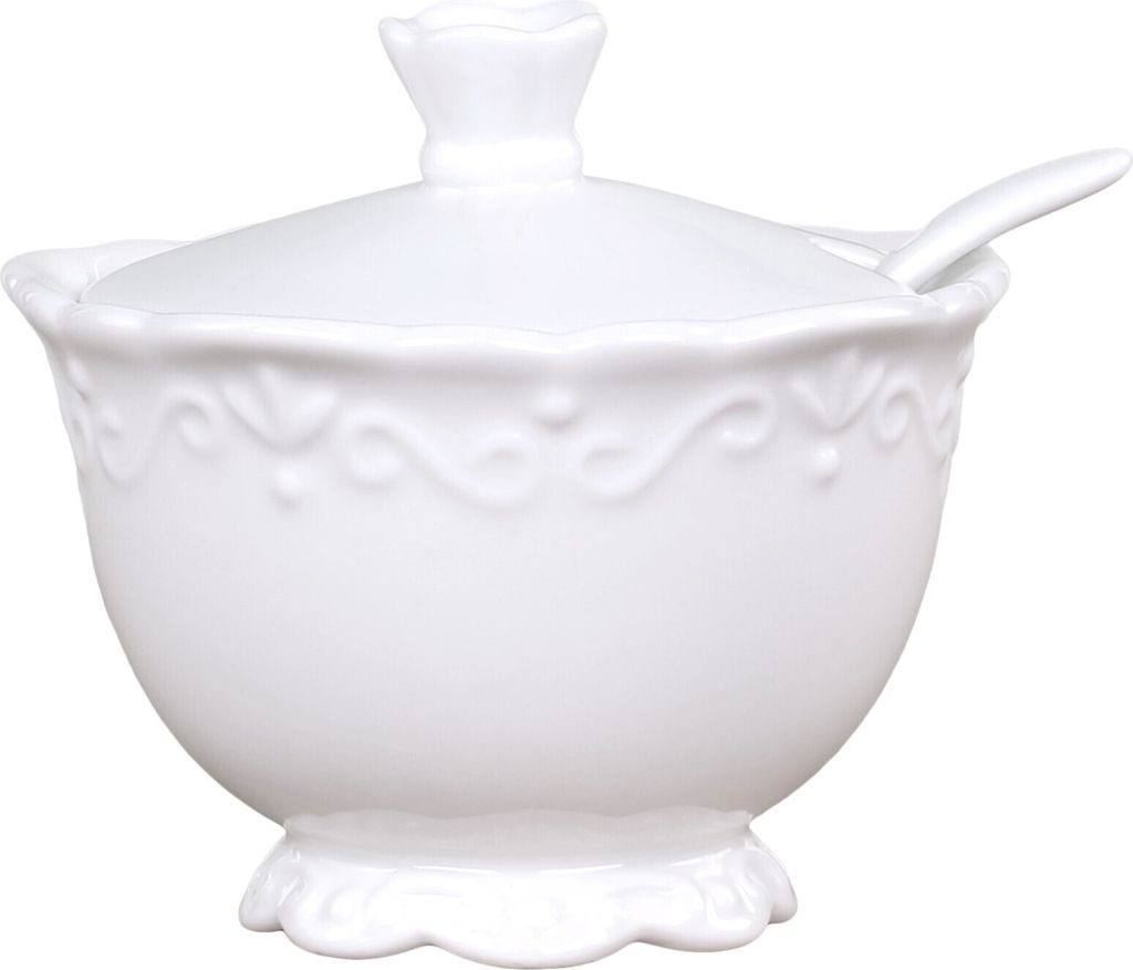 Chic Antique Zuckerdose PROVENCE Porzellan Geschirr Weiß 180 ml Zuckertopf