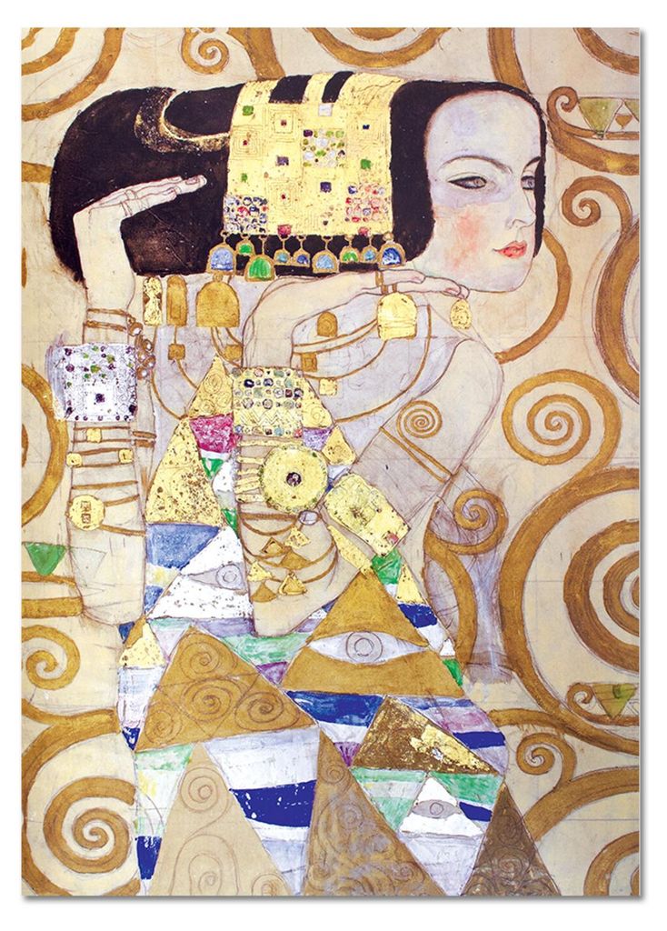 Giallobus - Porträt vom Warten - Gustav Klimt - 50L x 70W cm - Bild - Acrylglas