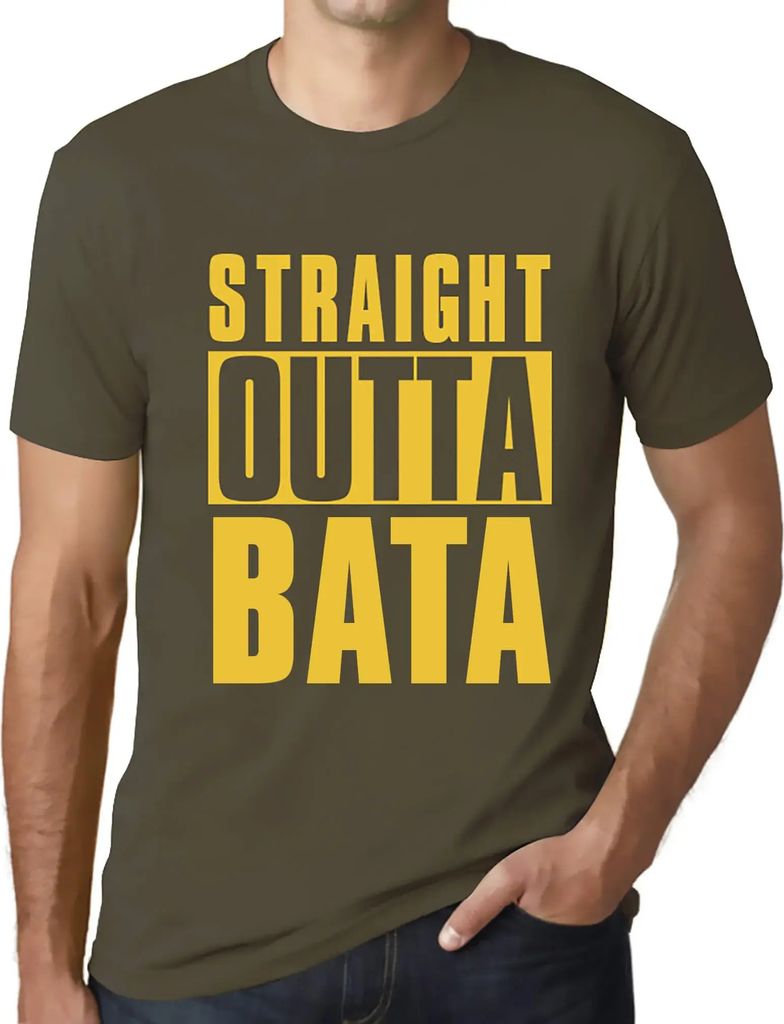 Herren Grafik T-Shirt Direkt aus Bata – Straight Outta Bata – Öko-Verantwortlich Vintage Jahrgang Kurzarm Lustige Druck Geburtstag Geschenk Mann