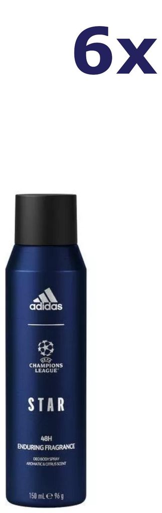 6x Adidas deodorant UEFA STAR Champions League Star 150ml Produktbild 