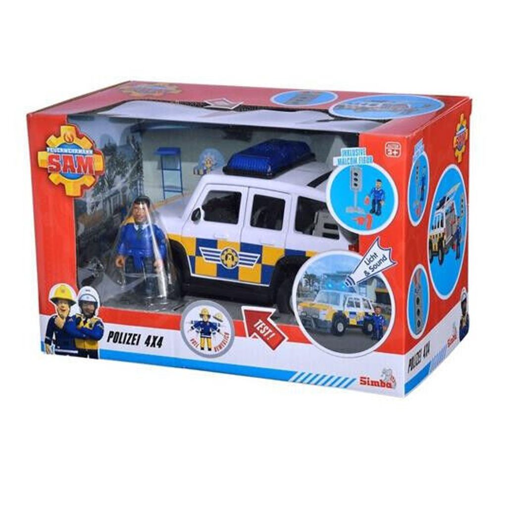 SIMBA Feuerwehrmann Sam Polizei Jeep mit Figur Produktbild 5