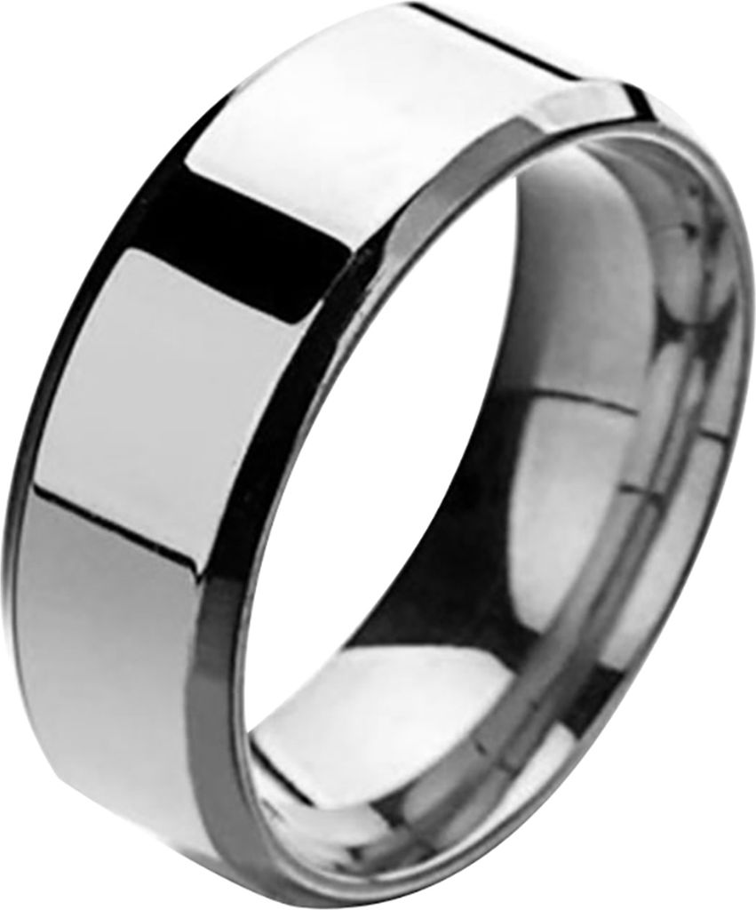 1 Stück Ring Uni Edelstahl Spiegel Leichter Fingerring für Hochzeit-Silber,US 12