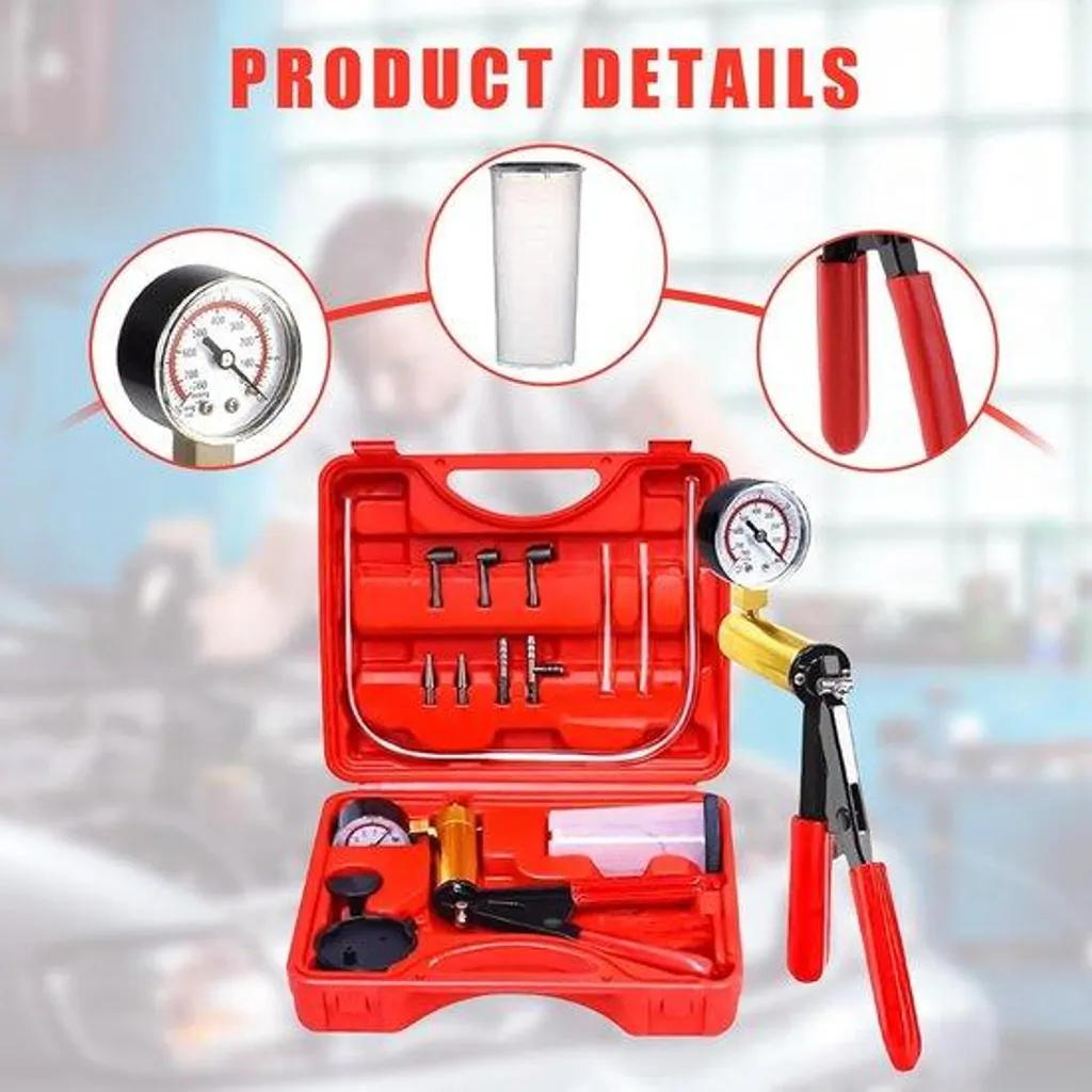 Kit de purgeur de freins électrique 12V avec bidon de récupération 2L