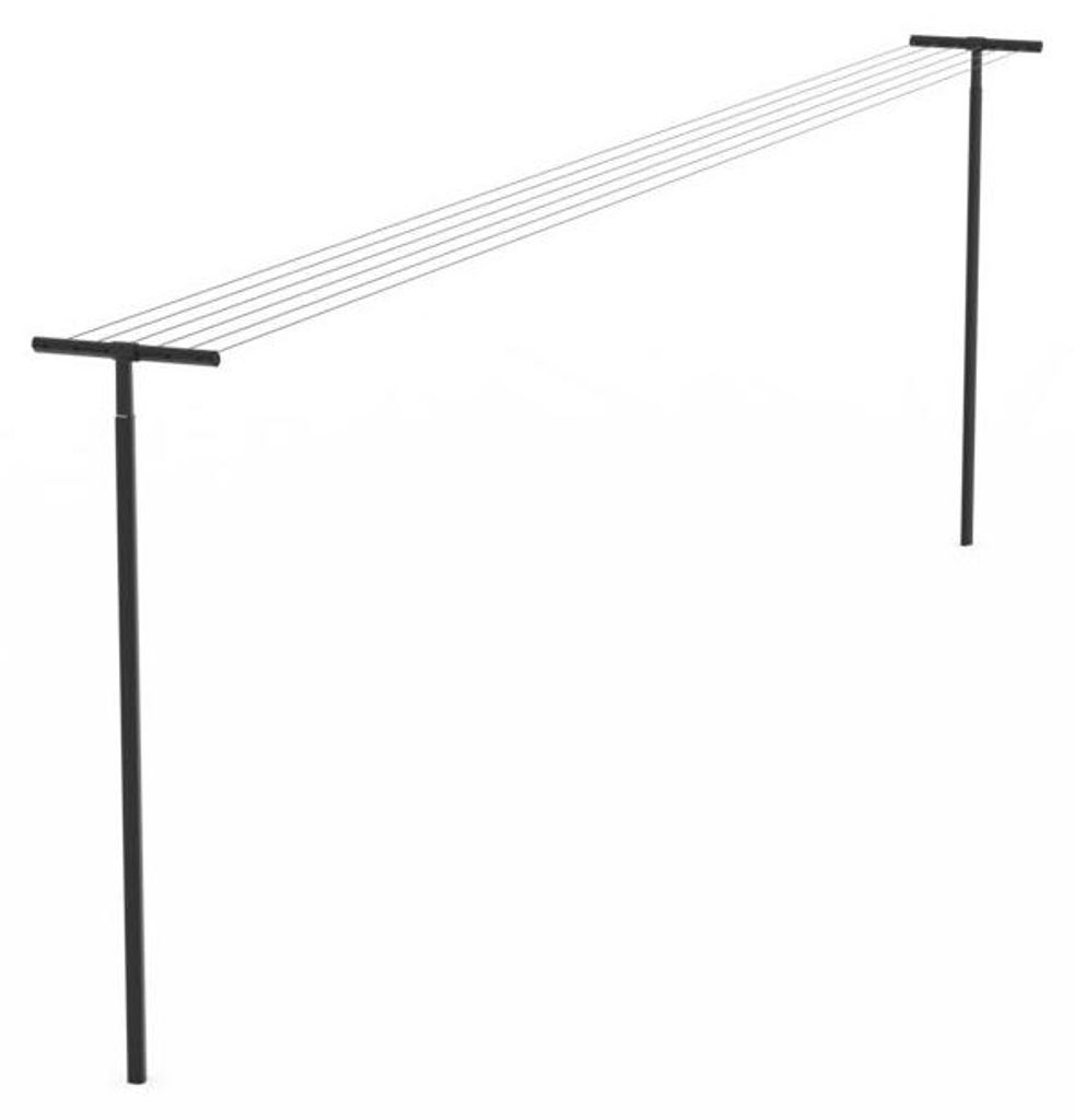 Set mit 2 schwarzen Aluminiumpfosten zur Erdmontage Produktbild 