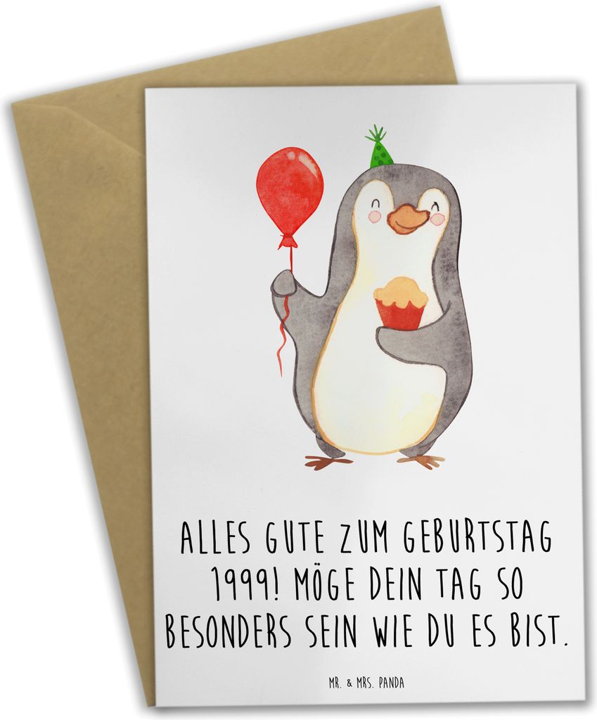 Mr. & Mrs. Panda Glückwunschkarte 1999 Geburtstag - Weiß - Geschenk, Happy Birthday, Geburtstagsspruch, kommunionskarte, besondere Wünsche, Gru...
