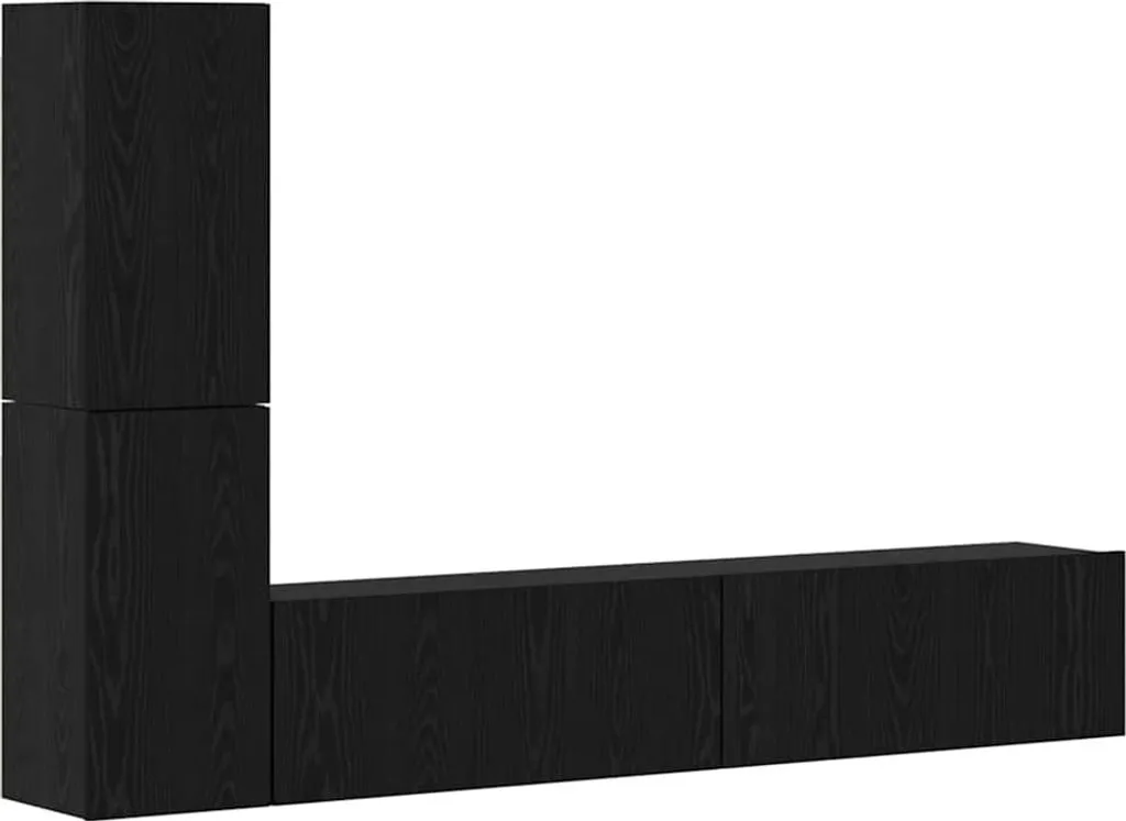 Mobile TV Parete vidaXL Nero Effetto Rovere | Lusso Minimalista 2 pz