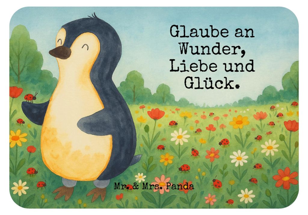 Mr. & Mrs. Panda magnet Pinguin Marienkäfer Design - Weiß - Geschenk, Liebe, Aufmerksam, zettelhalter, küchenmagnet, Kleine Wunder, Kühlschrank...