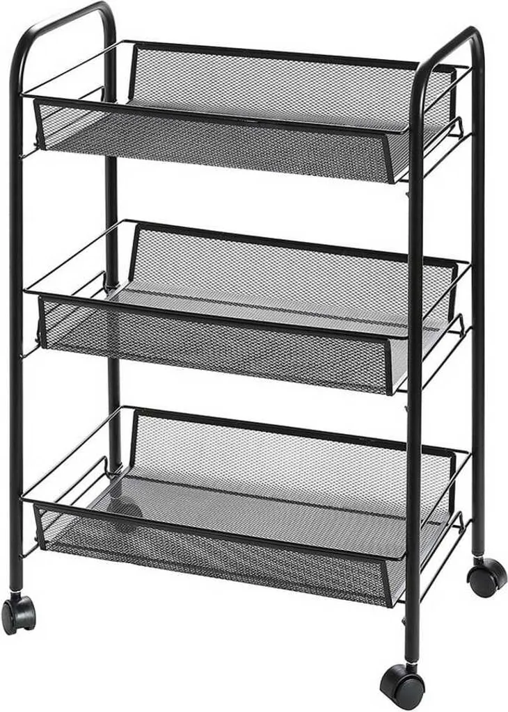 Carrello da Cucina Valora 3 Ripiani - Carrellino Mobile Design Slim