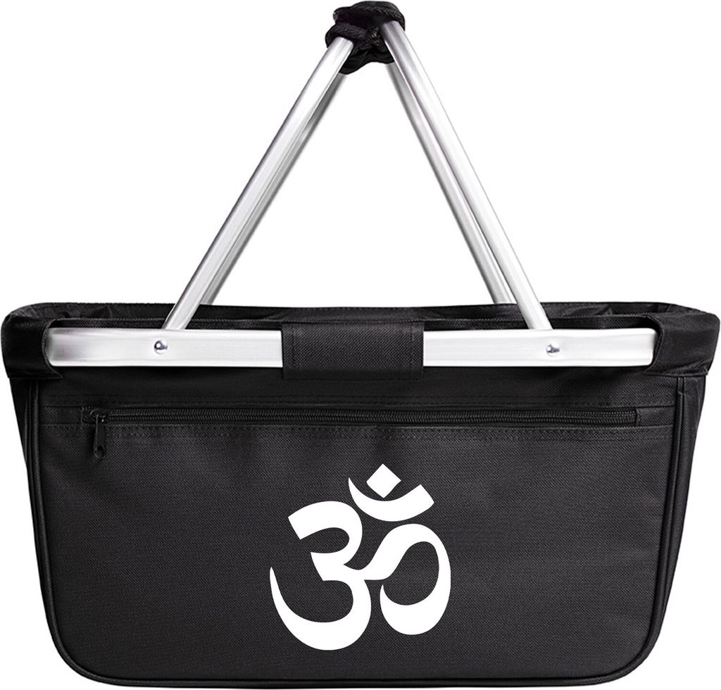 Huuraa Einkaufskorb Om Symbol 20 Liter Black faltbarer Tragekorb Geschenkidee