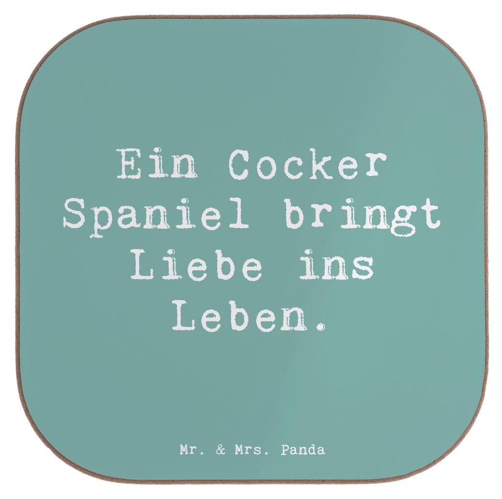 Mr. & Mrs. Panda Untersetzer für Gläser Spruch Liebe Cocker Spaniel - Meeresbrise - Geschenk, Hunde Zuneigung, Hundeliebhaber, gläseruntersetzer...