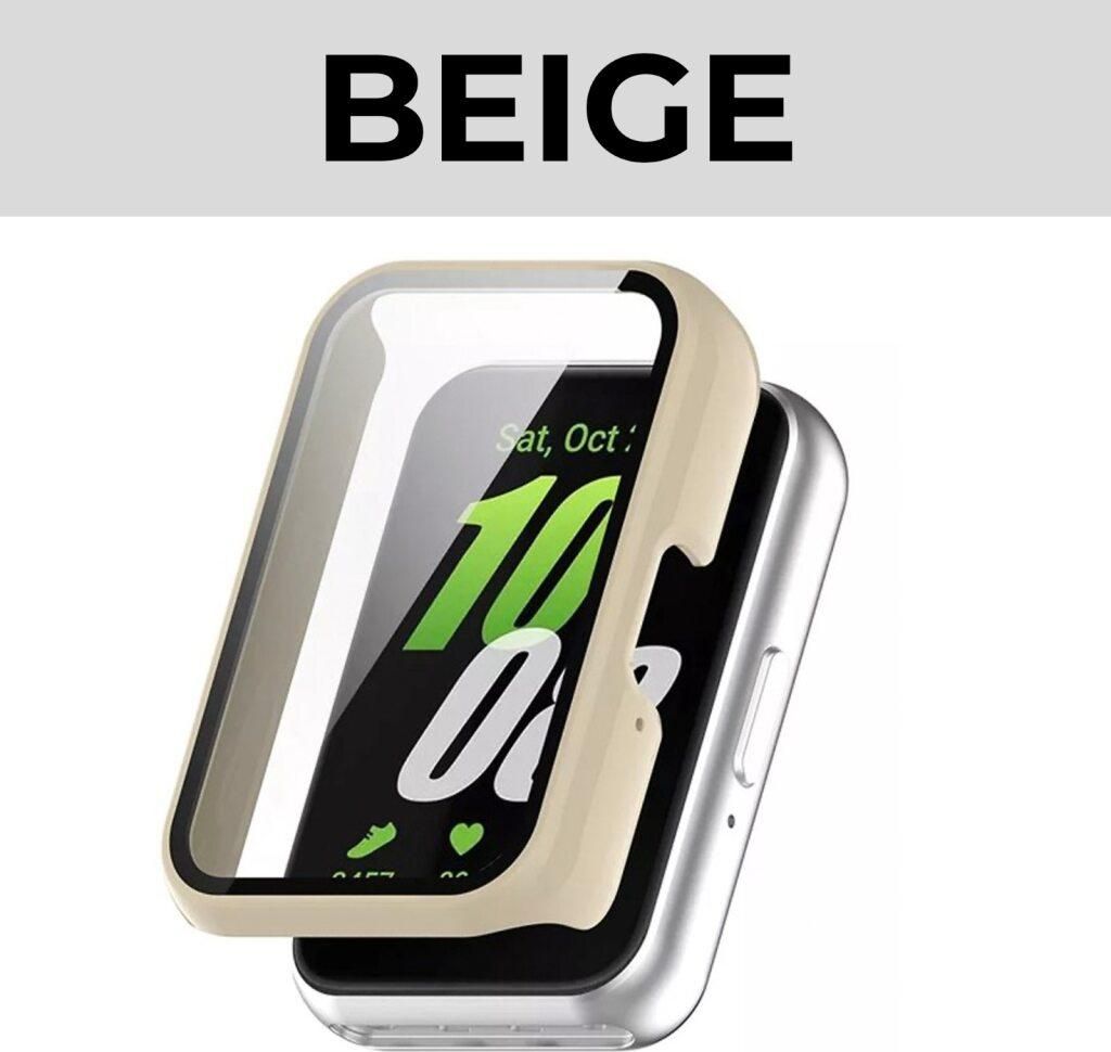 Strap-it Hartschalenetui mit Glasbildschirmschutz - passend für Samsung Galaxy Fit 3 (beige)