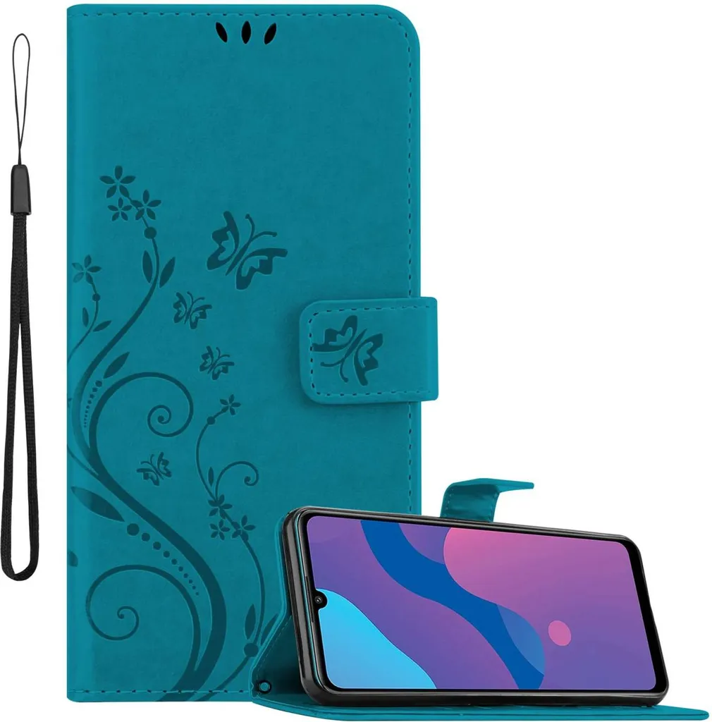 Migliore Cover Honor 9A: Cadorabo Blu Floreale Magnetica e Stand