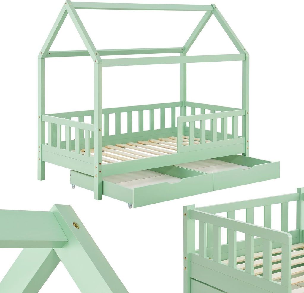 Juskys Kinderbett Marli 90 x 200 cm - Bettkasten, Gitter, Produktbild 