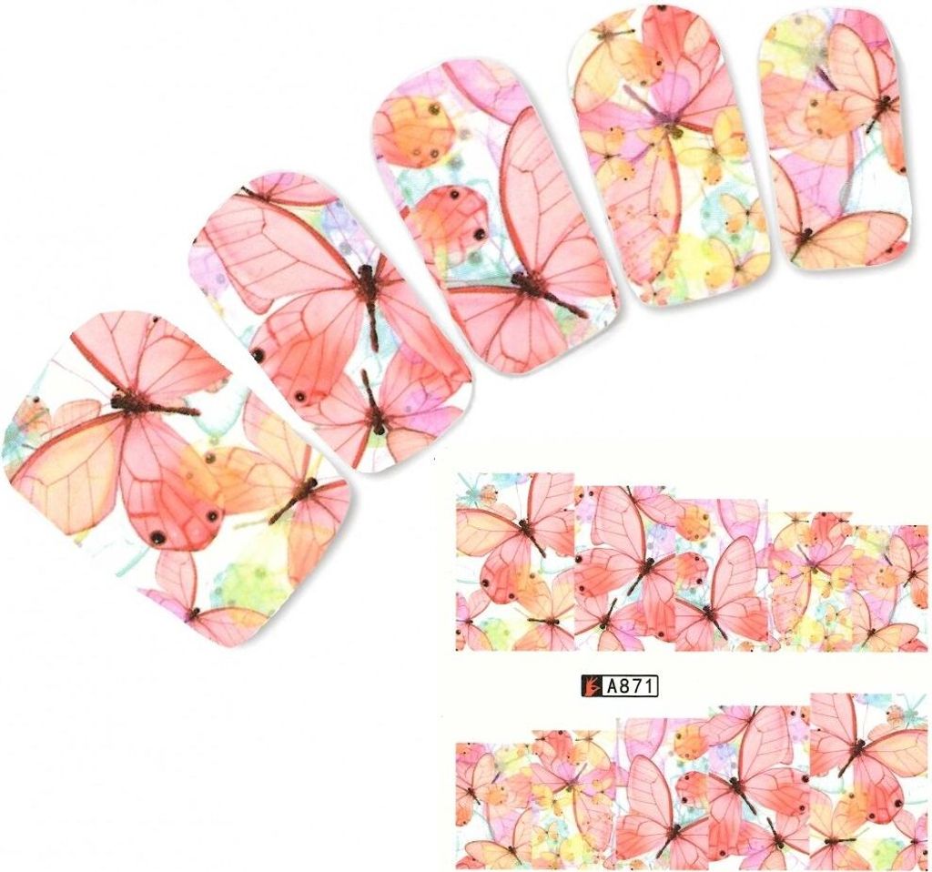 Tattoo Nail Art Schmetterling Aufkleber Nagel Sticker Produktbild 
